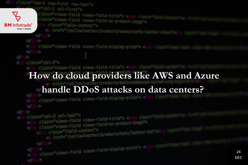 How do cloud providers like AWS and Azure handle DDoS attacks on data centers? Does this process require manual intervention?