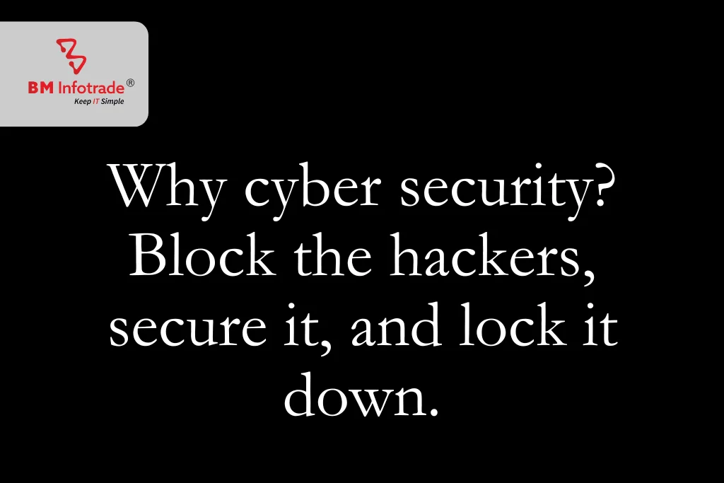 Why cyber security? Block the hackers, secure it, and lock it down.